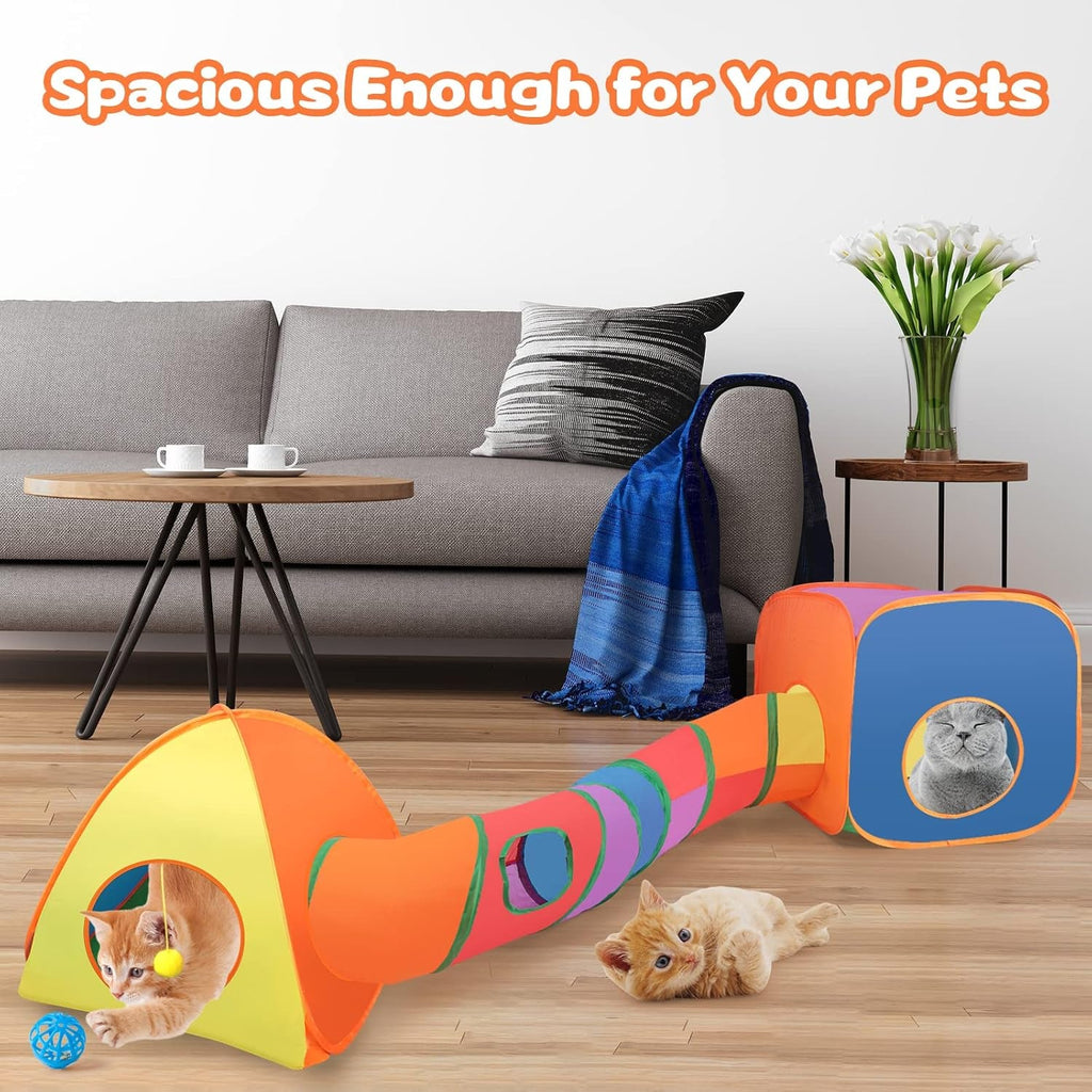 Rabbit Tunnel Toy Collapsible Play Tube Cube Set for Small Pets