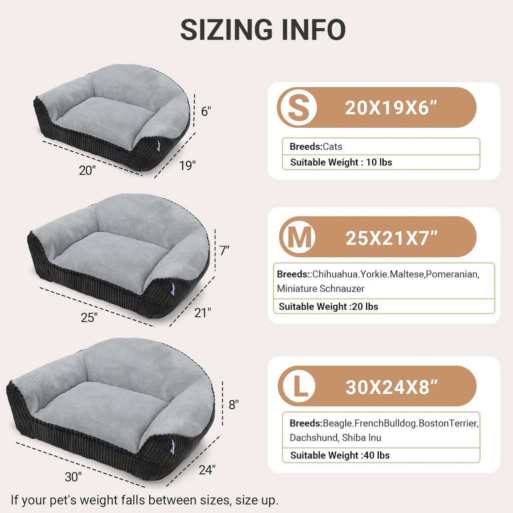 Cat Couch Bed Faux Fur Pet Sofa Washable Non Slip Small Pets