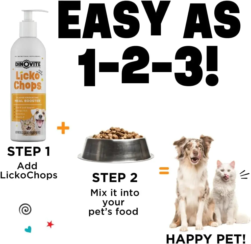Dog & Cat Omega 3 6 Supplement Probiotics Vitamin E Skin Coat 16oz Pump