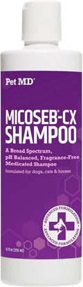 Pet MD Micoseb-CX Medicated Shampoo for Dogs, Cats & Horses – 12 Oz