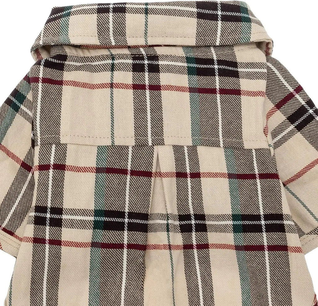 Plaid Dog Polo Shirt Soft Pet Outfit for Small & Medium Dogs and Cats