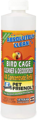 Premium Bird Cage Cleaner & Deodorizer–USA Made, Fragrance Free, 4X Concentrate